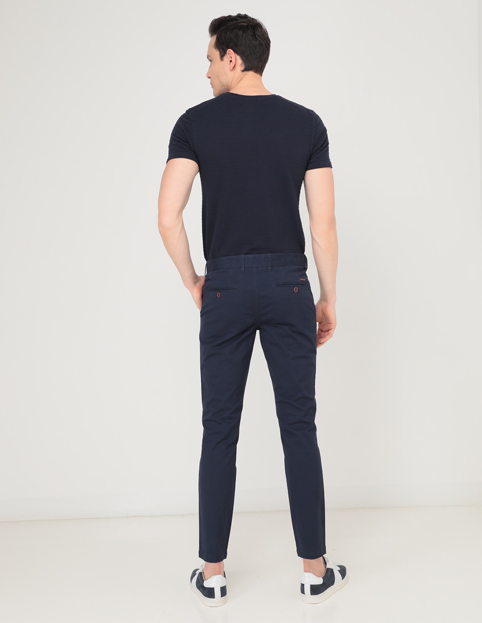 Pantalón casual chino slim de algodón para hombre 2