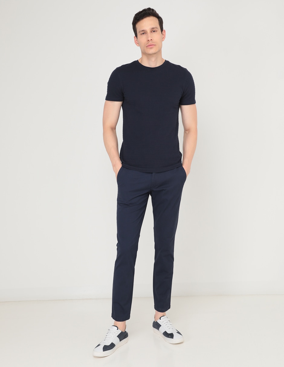Pantalón casual chino slim de algodón para hombre 3