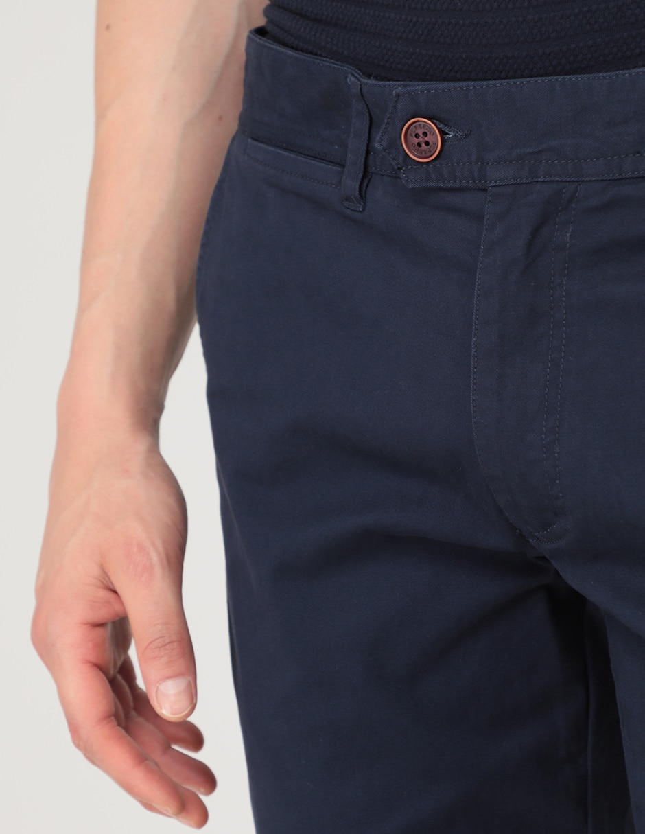 Pantalón casual chino slim de algodón para hombre 4