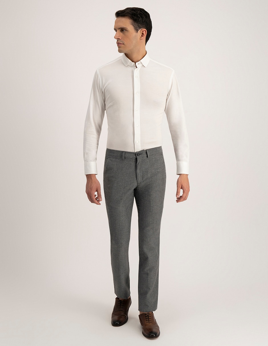 Pantalón de vestir slim de lana para hombre 5