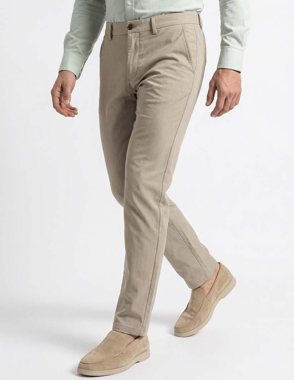 Pantalón de vestir regular de algodón para hombre 1