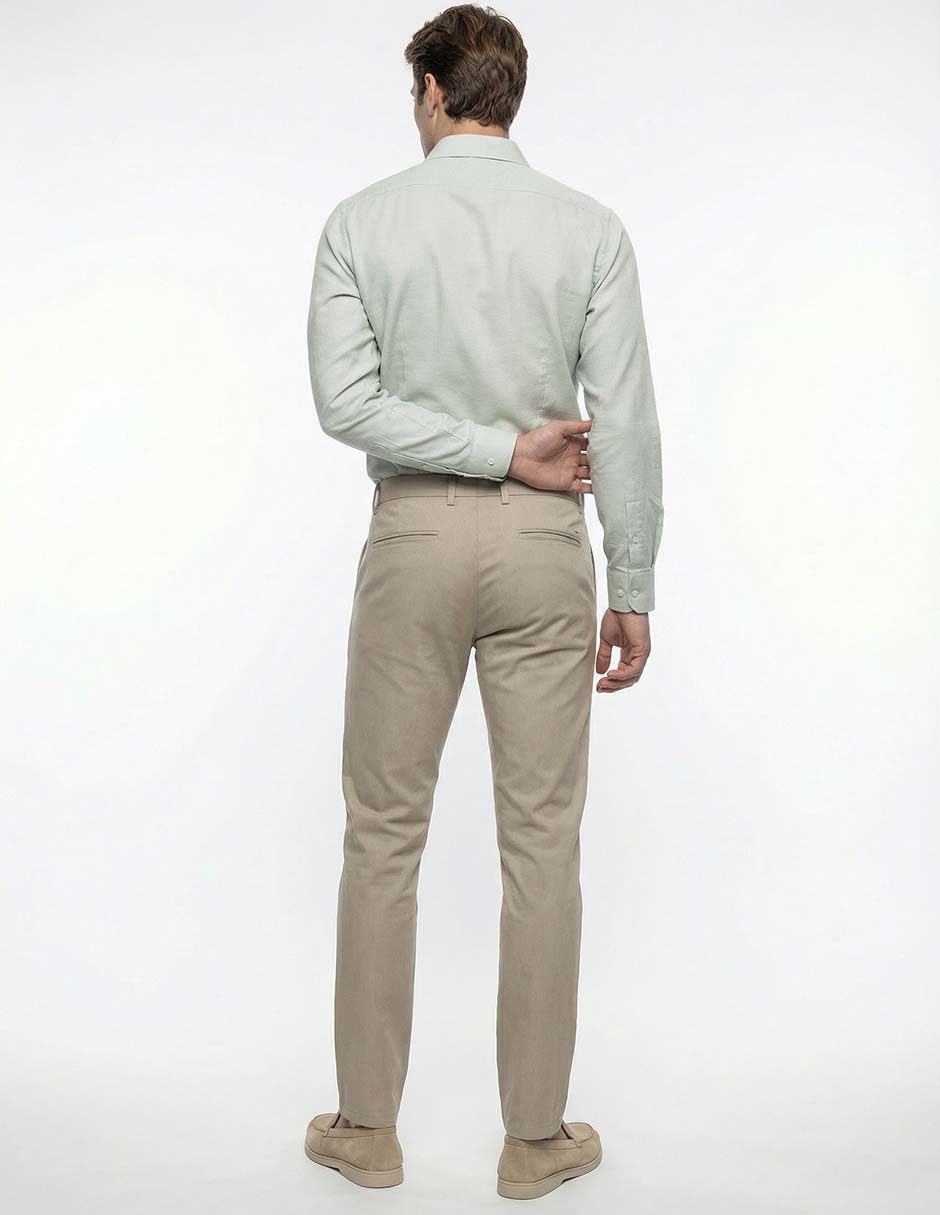 Pantalón de vestir regular de algodón para hombre 7