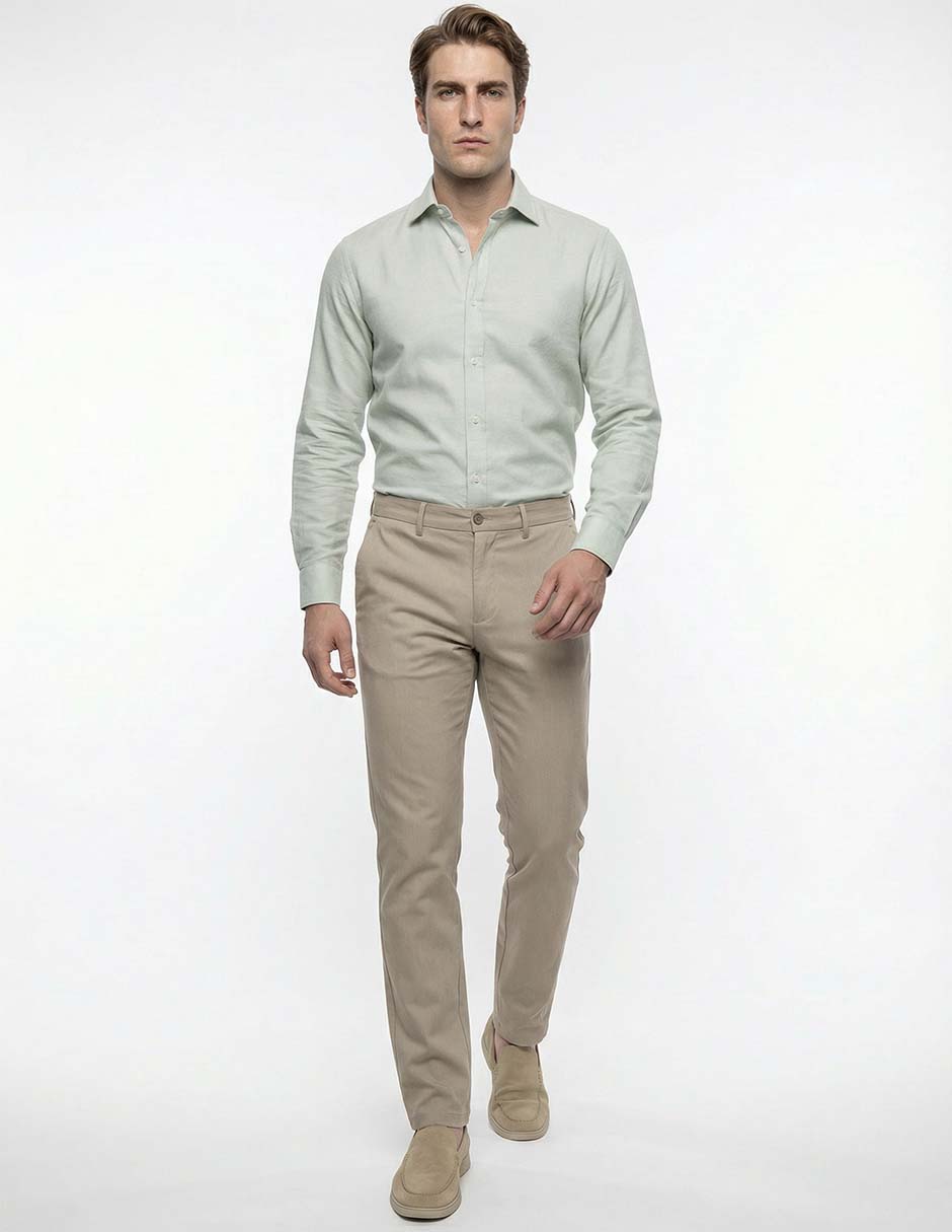 Pantalón de vestir regular de algodón para hombre 8