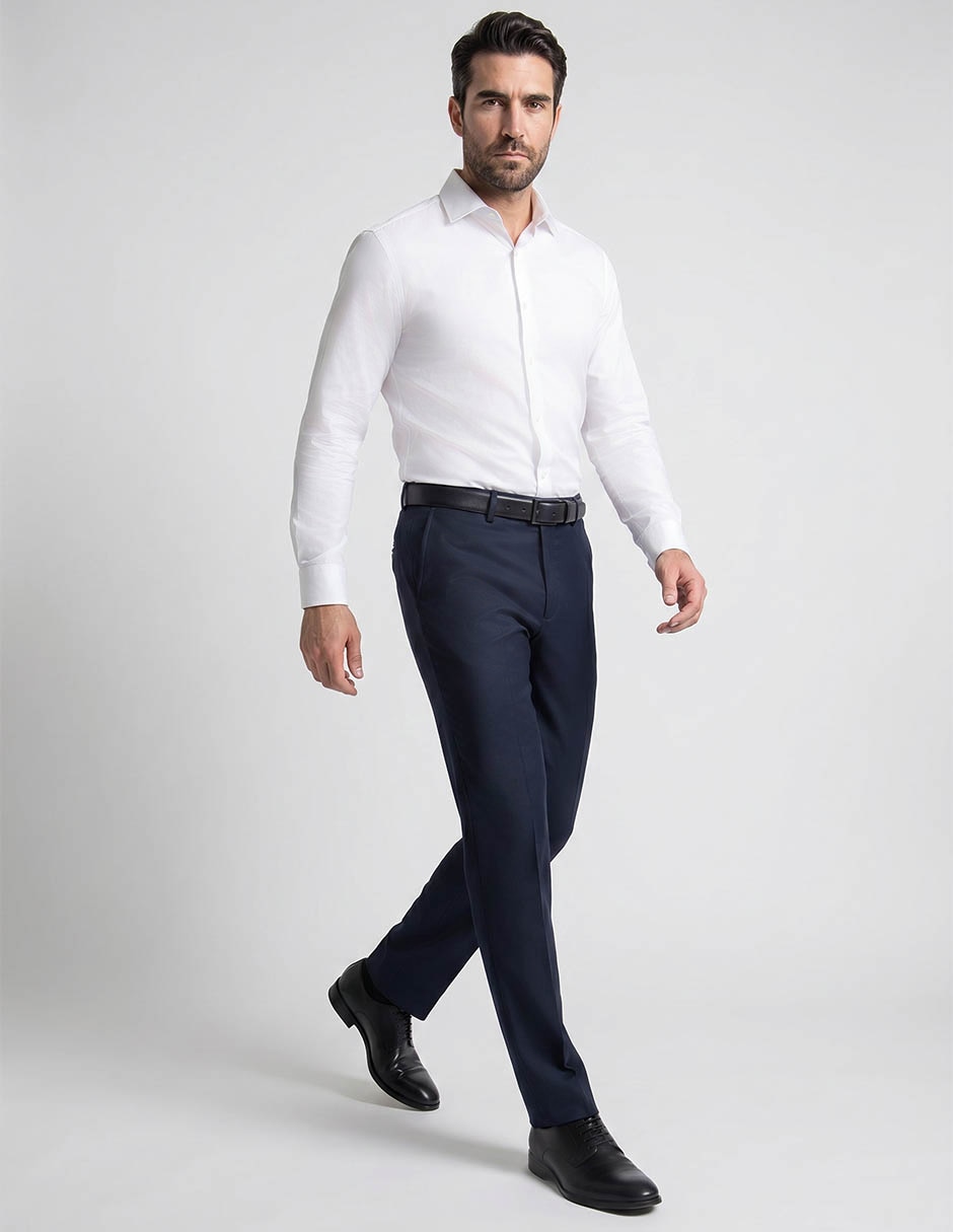 Pantal—n Formal De Vestir Regular De PoliŽster Y Viscosa Para Hombre 3