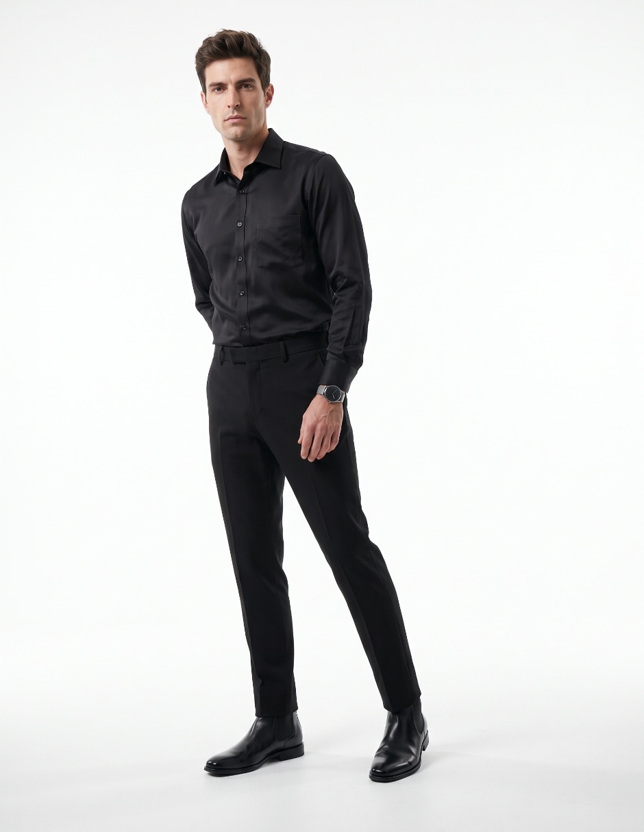 Pantalón Formal De vestir Slim de Poliéster viscosa y spandex para hombre 3