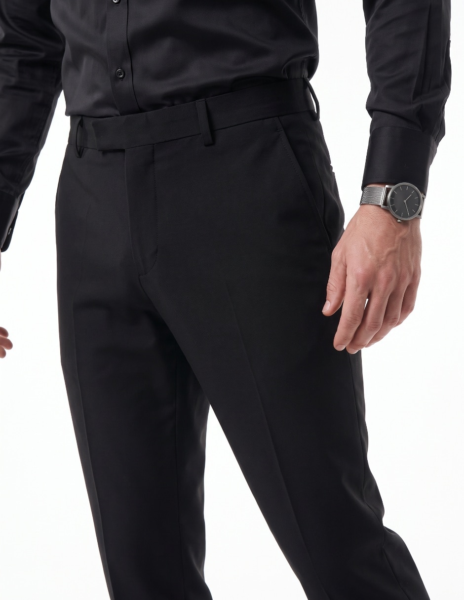 Pantalón Formal De vestir Slim de Poliéster viscosa y spandex para hombre 4