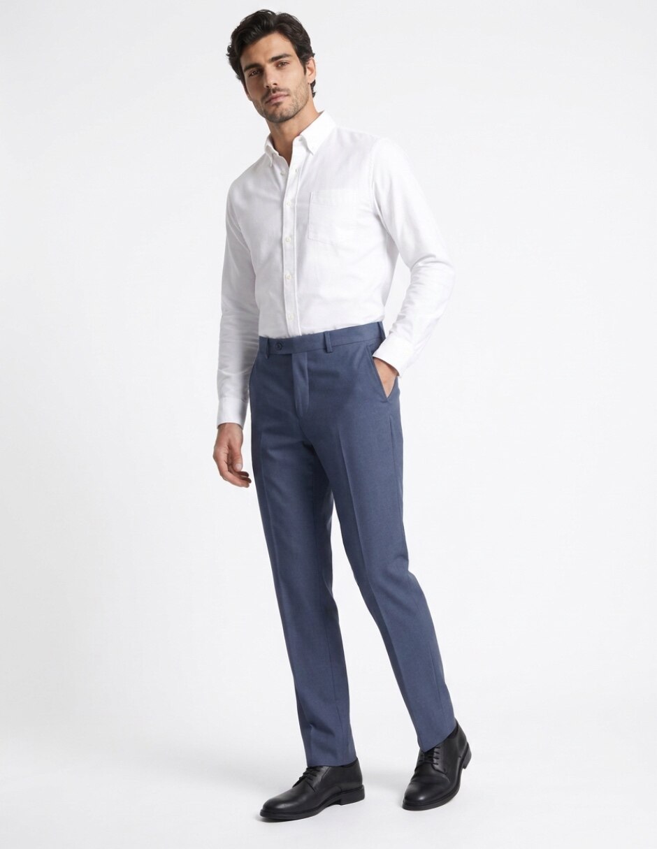 Pantalón s/pinzas de vestir para hombre 3