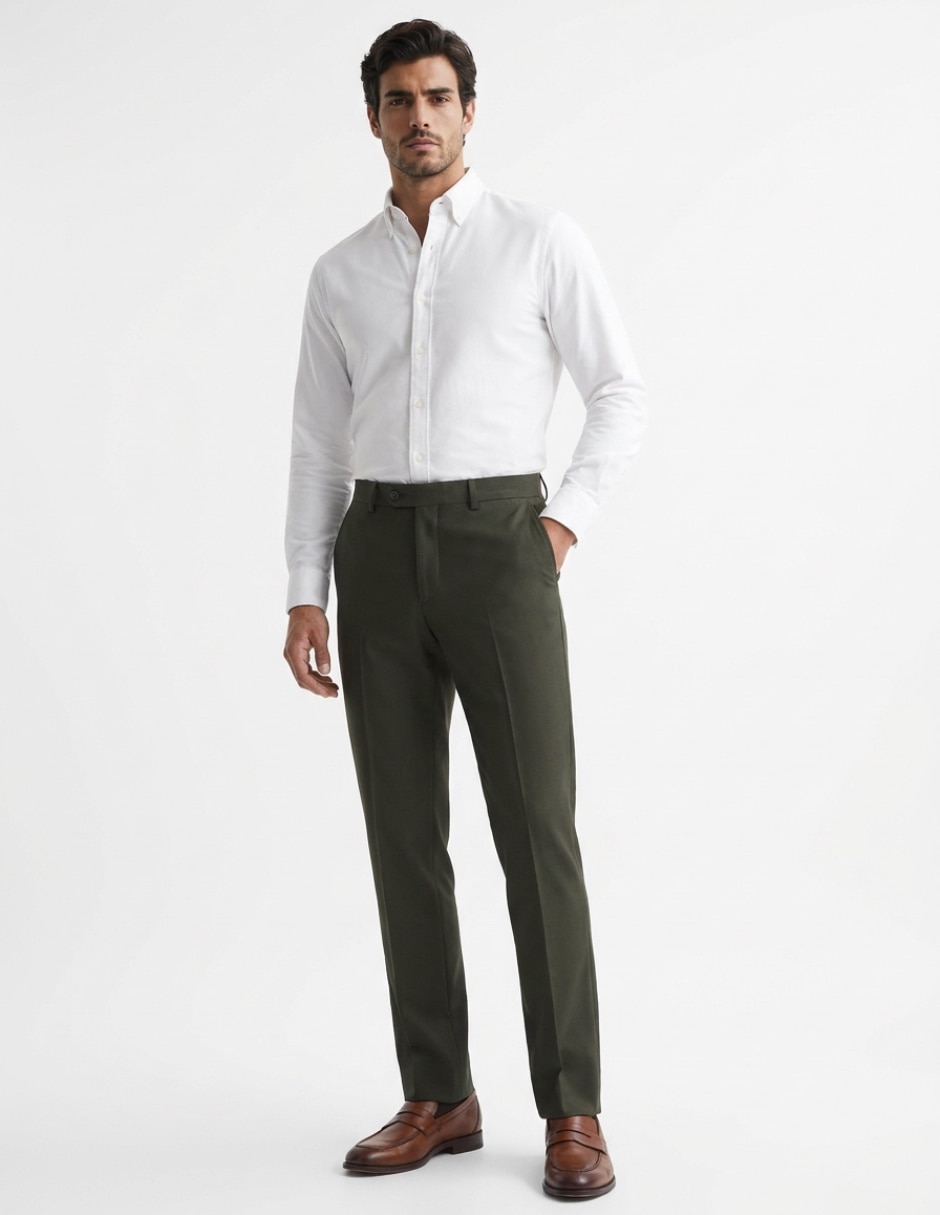 Pantalón s/pinzas de vestir slim para hombre 3