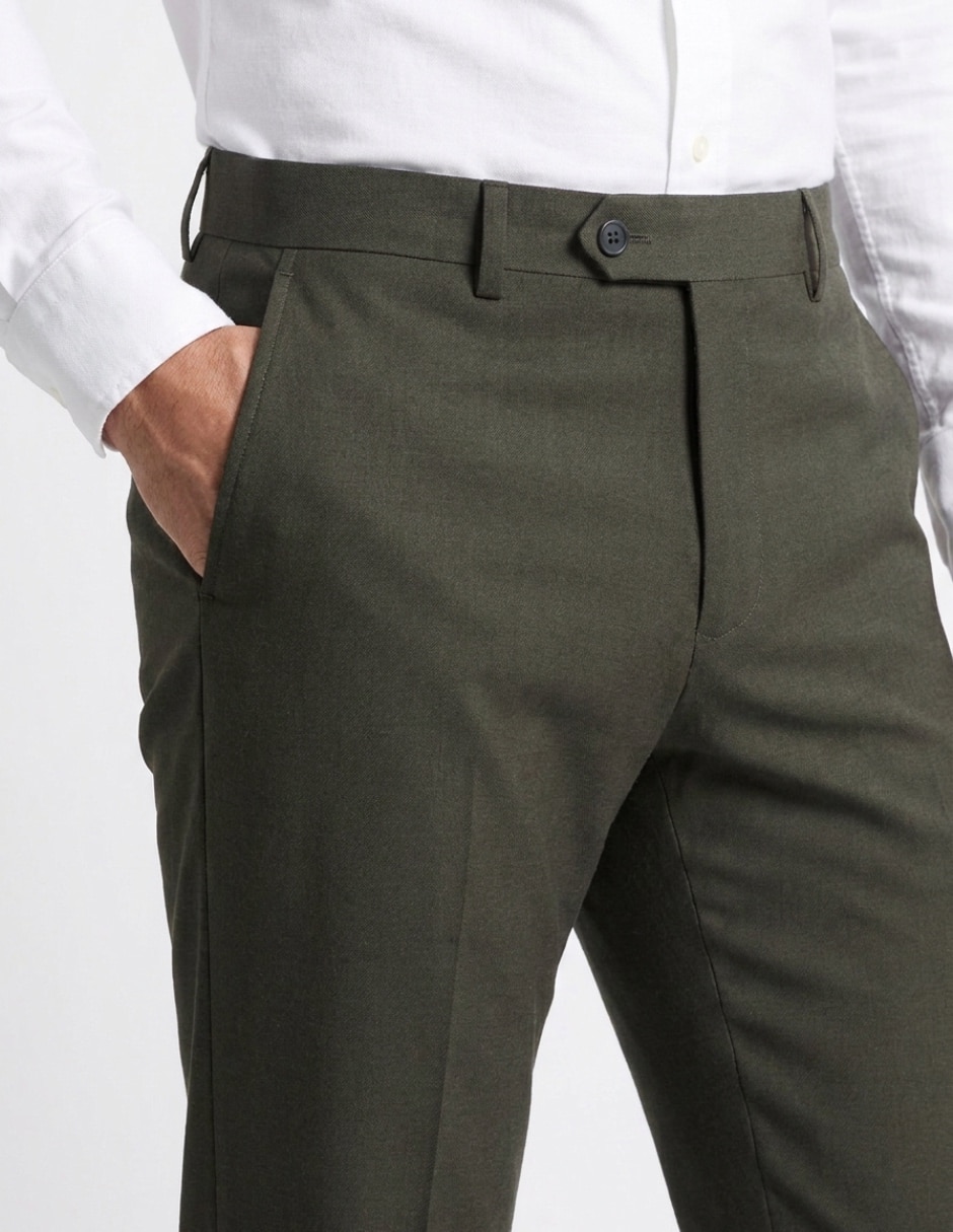 Pantalón s/pinzas de vestir slim para hombre 4