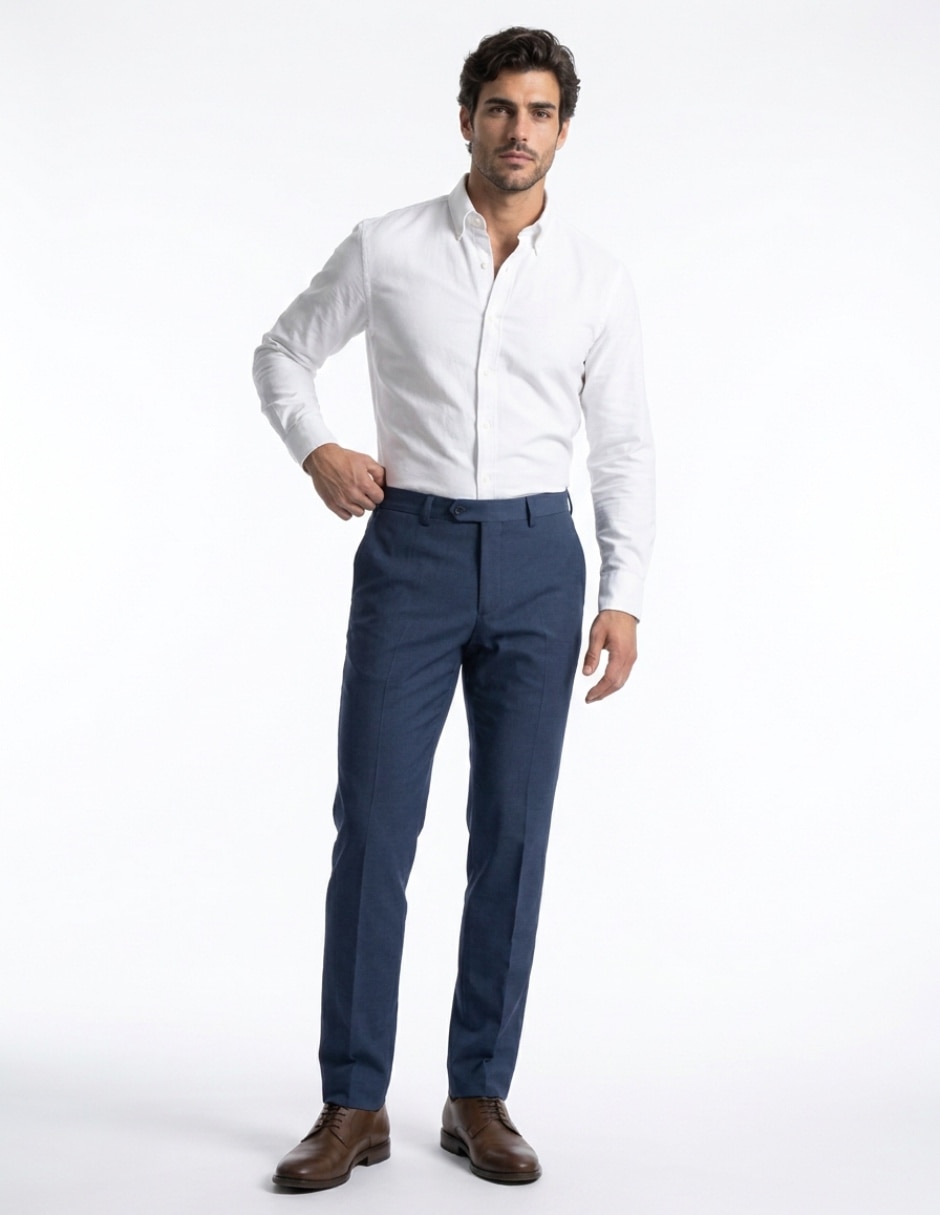 Pantalón s/pinzas de vestir slim para hombre 3