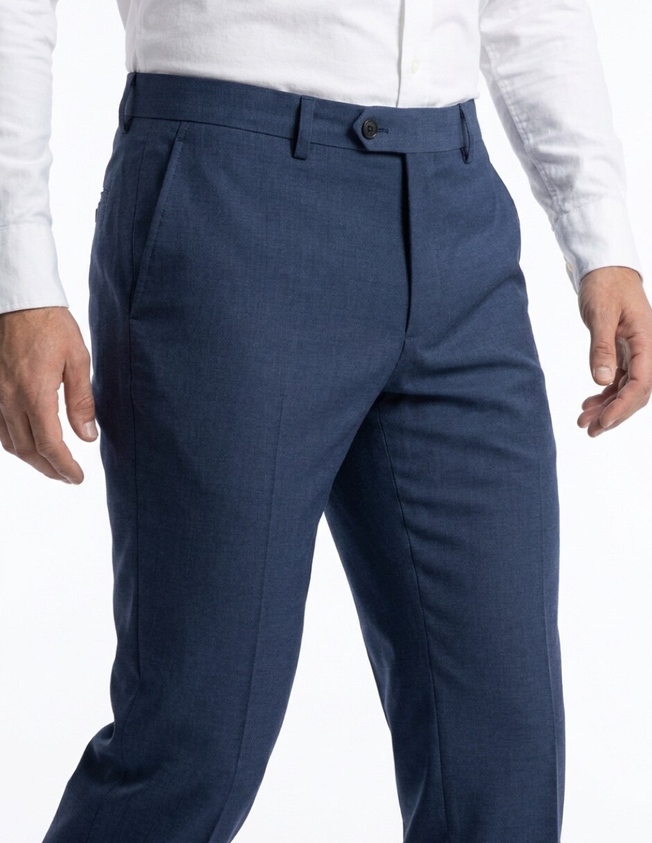 Pantalón s/pinzas de vestir slim para hombre 4