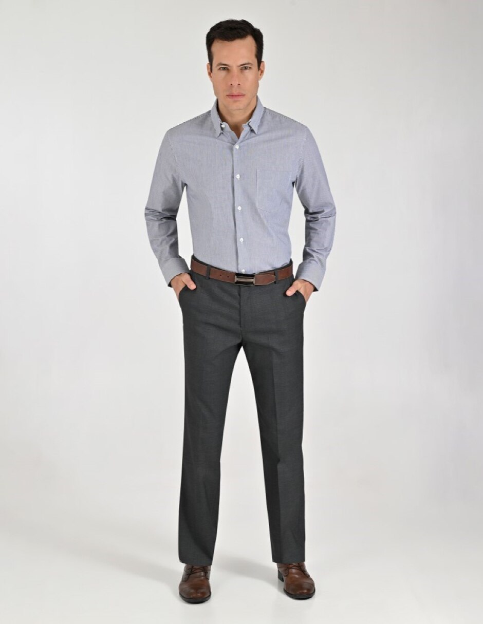 Pantalón Casual De vestir Slim Otoño Invierno de Poliéster y viscosa para hombre 5