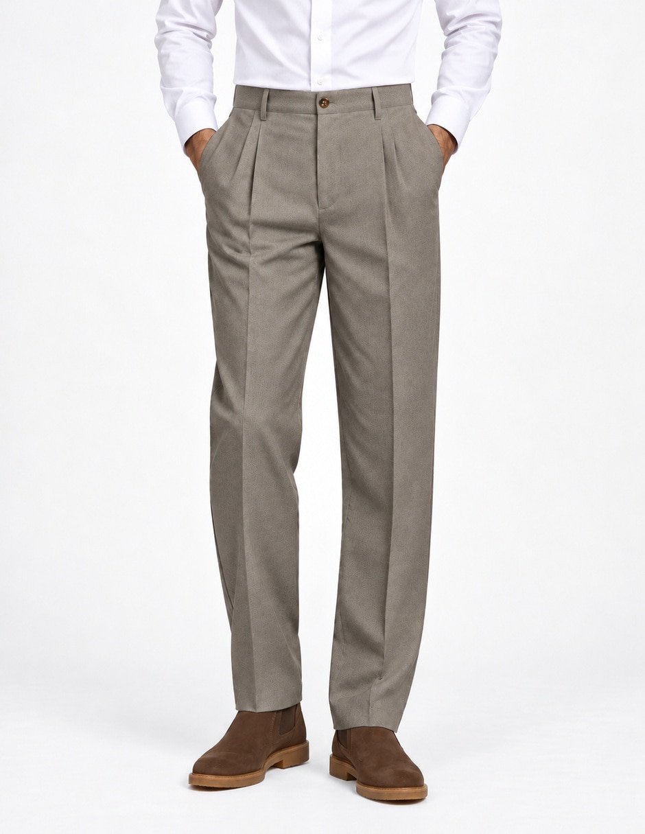 Pantalón casual chino recto de algodón para hombre